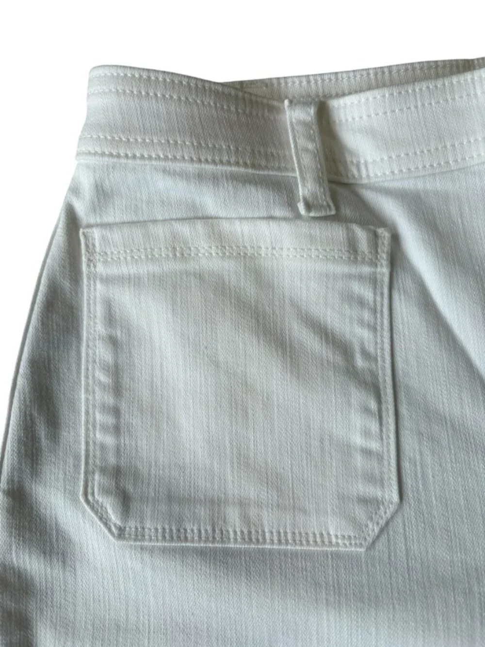 Talbots White Curvy High-Waist Wide-Leg Crop Jeans Womens Size 8 - Picture 4 of 12